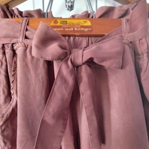 Tie front wide leg pants